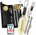 Beyond Wine Cooling Stick 6-teiliges Edelstahl-Geschenkset mit Ausschenker
