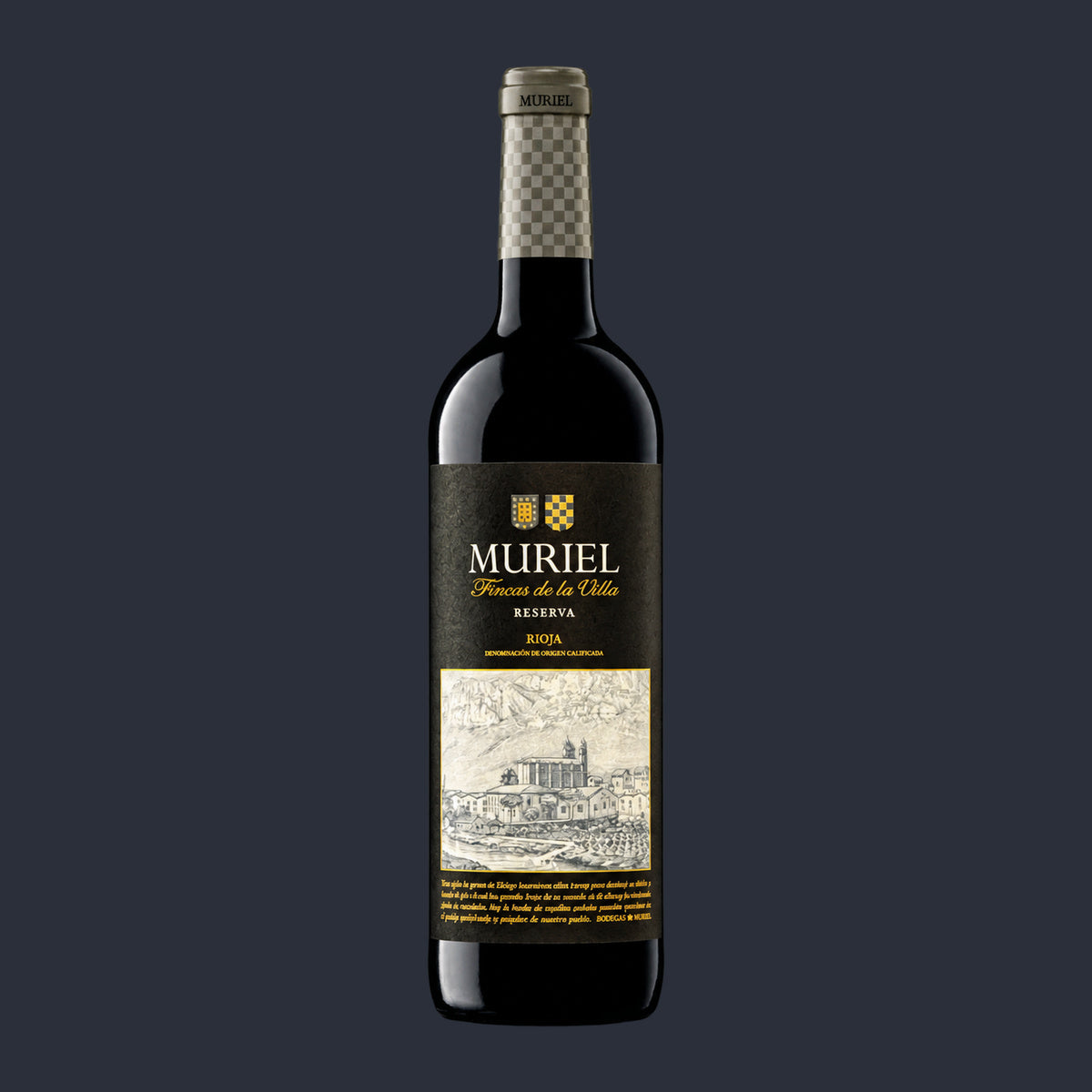 Muriel Rioja Reserva DOCa 2020 – ganze Flasche auf Anthrazit