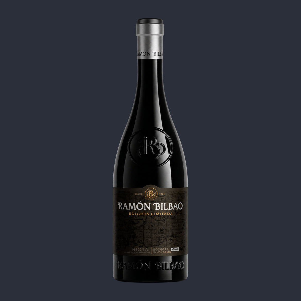 Ramón Bilbao Edition Limitada Crianza Rioja DOCa – ganze Flasche auf Anthrazit