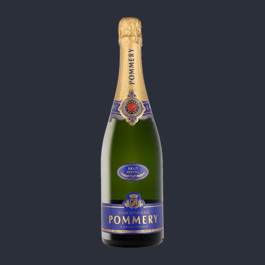 Pommery Brut Royal – ganze Flasche auf Anthrazit
