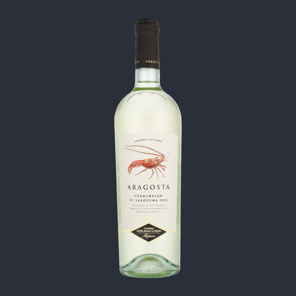 Santa Maria La Palma Vermentino Aragosta 2024 – ganze Flasche auf Anthrazit