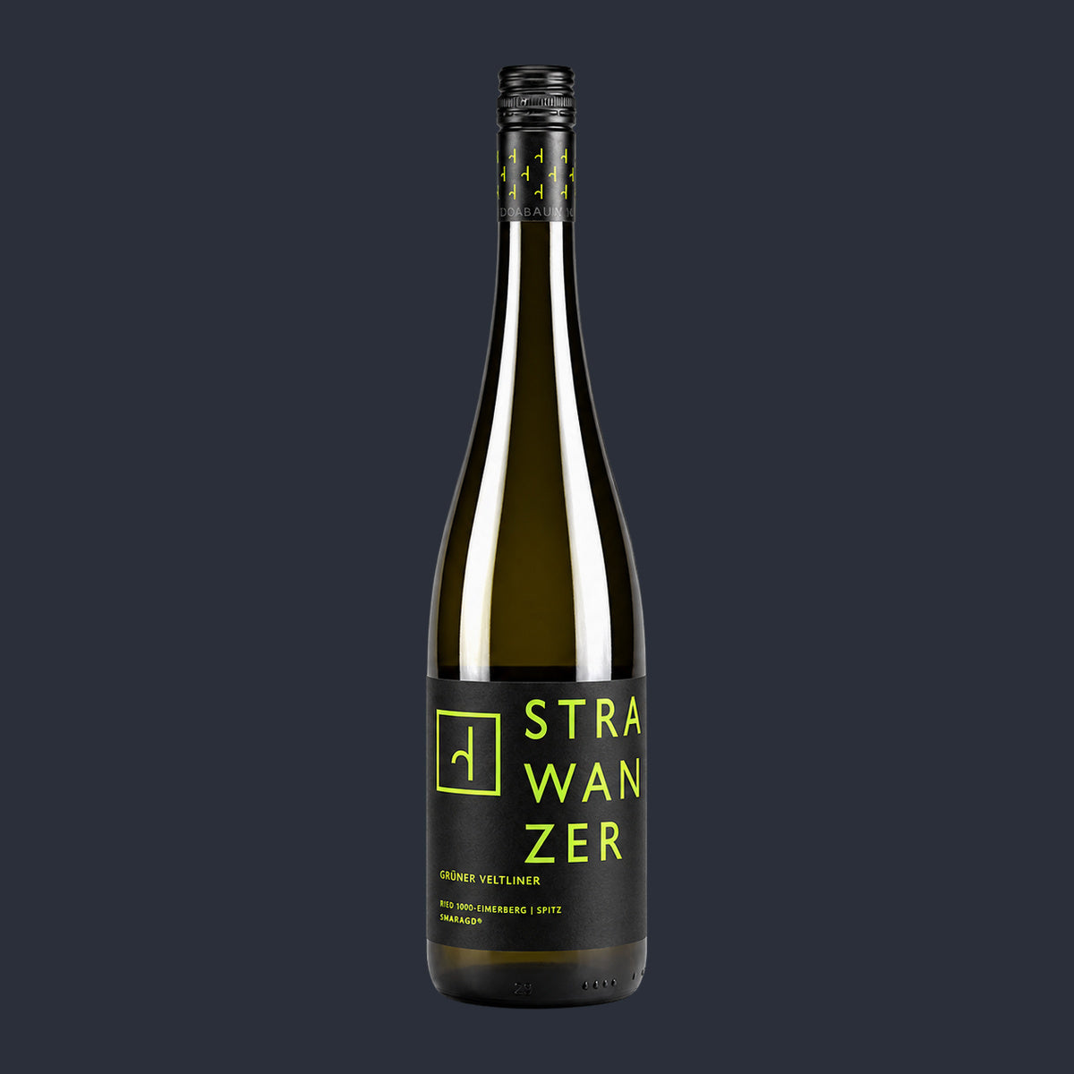 2024 Gruener Veltliner Smaragd® Ried Setzberg – ganze Flasche auf Anthrazit