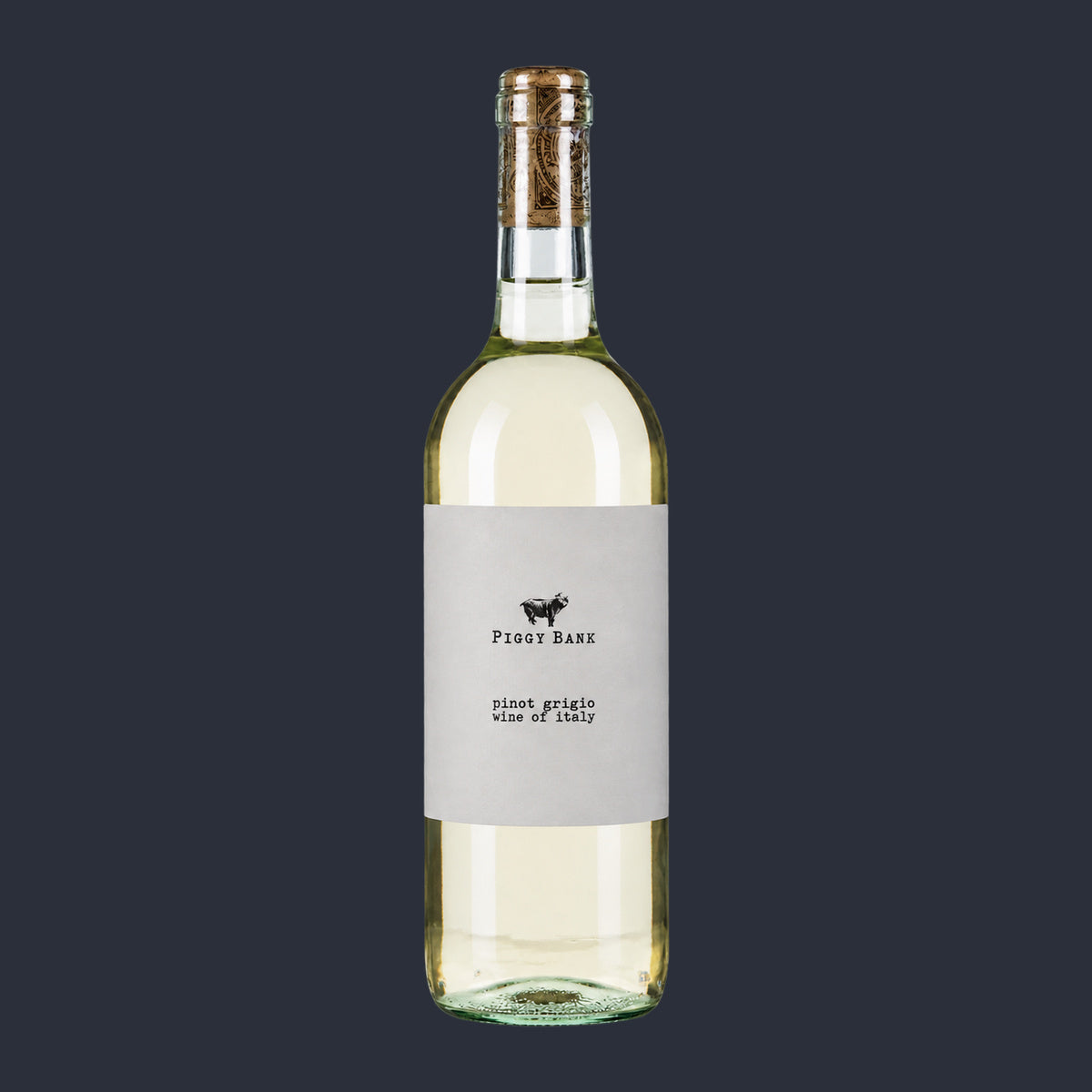 Pinot Grigio Terre Siciliane 2025 – ganze Flasche auf Anthrazit
