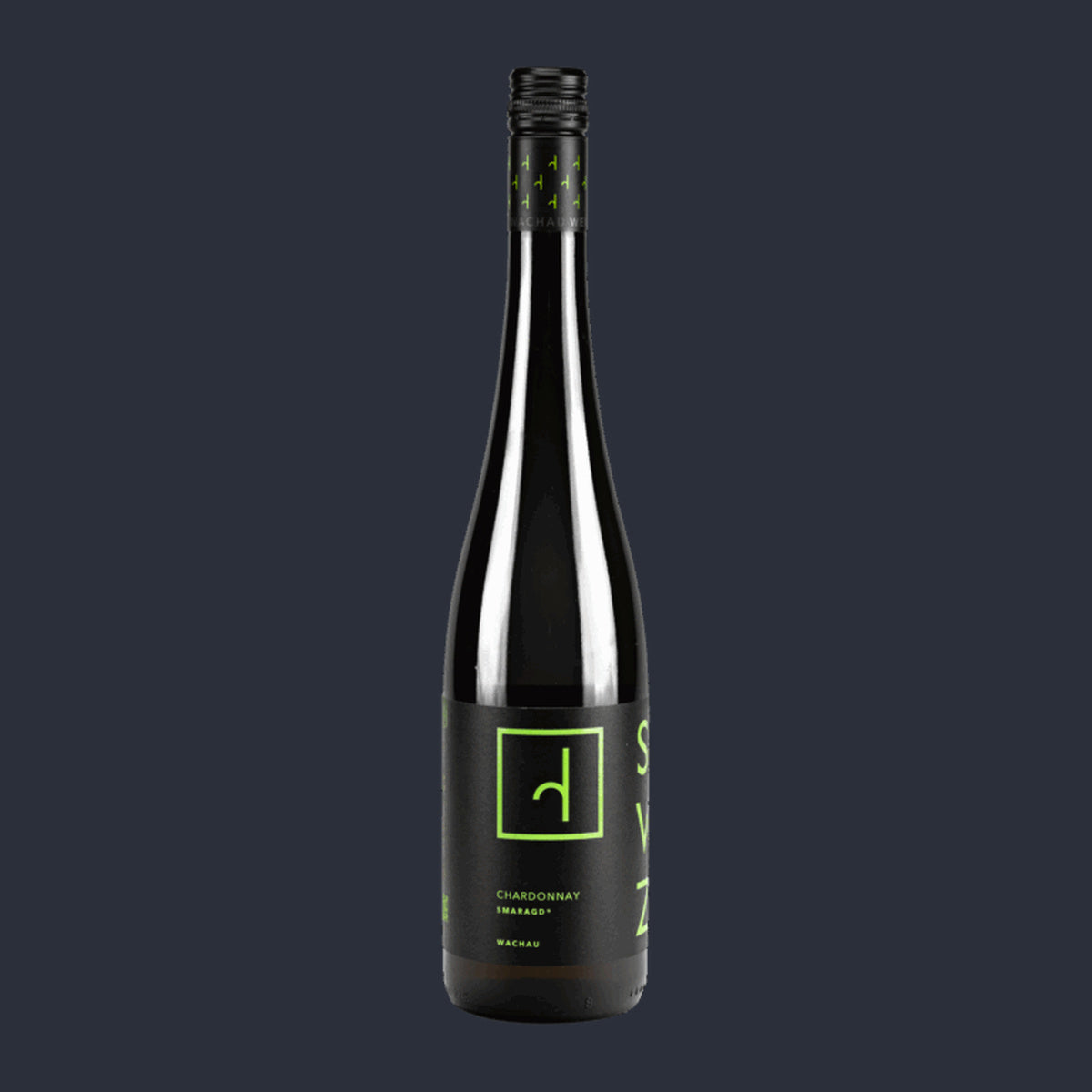 Chardonnay SMARAGD Wachau DAC 2024 – ganze Flasche auf Anthrazit