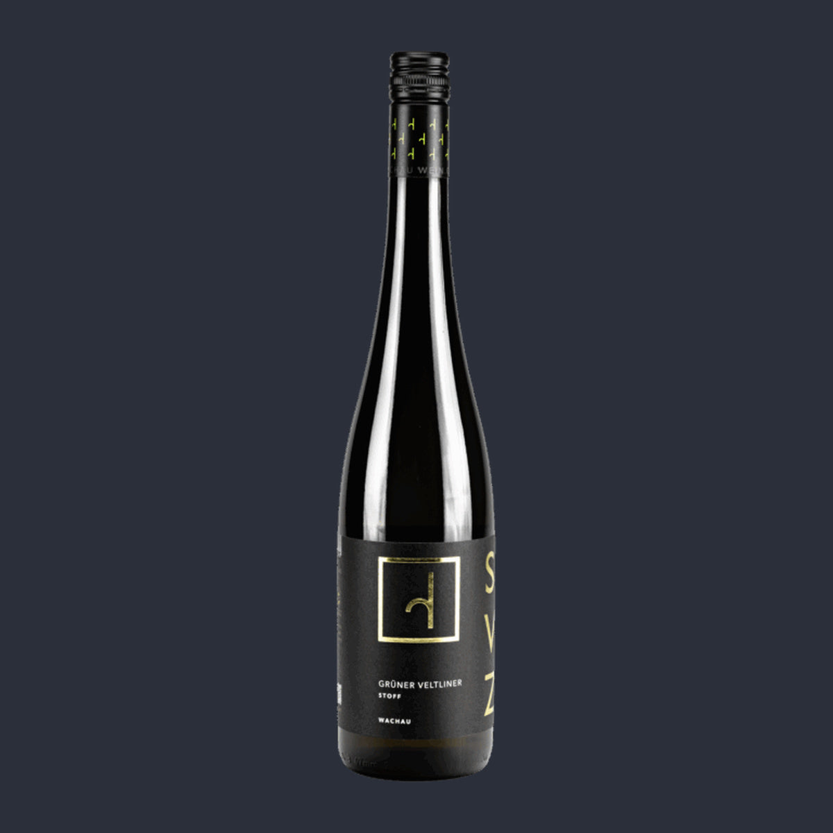 Grüner Veltliner STOFF 2023 – ganze Flasche auf Anthrazit