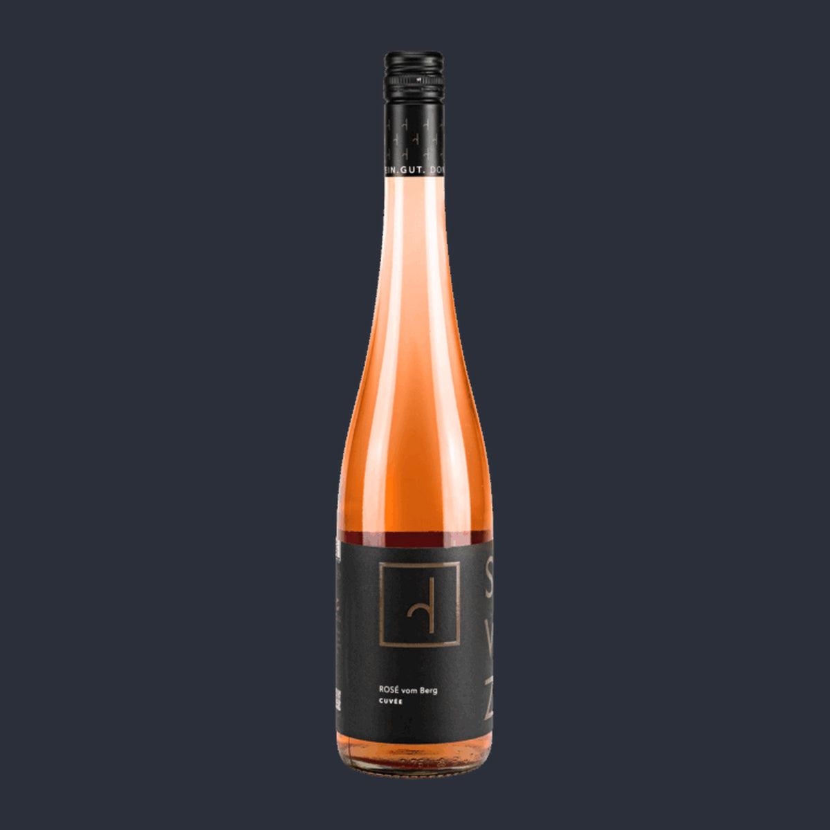 Rosé vom Berg 2025 – ganze Flasche auf Anthrazit