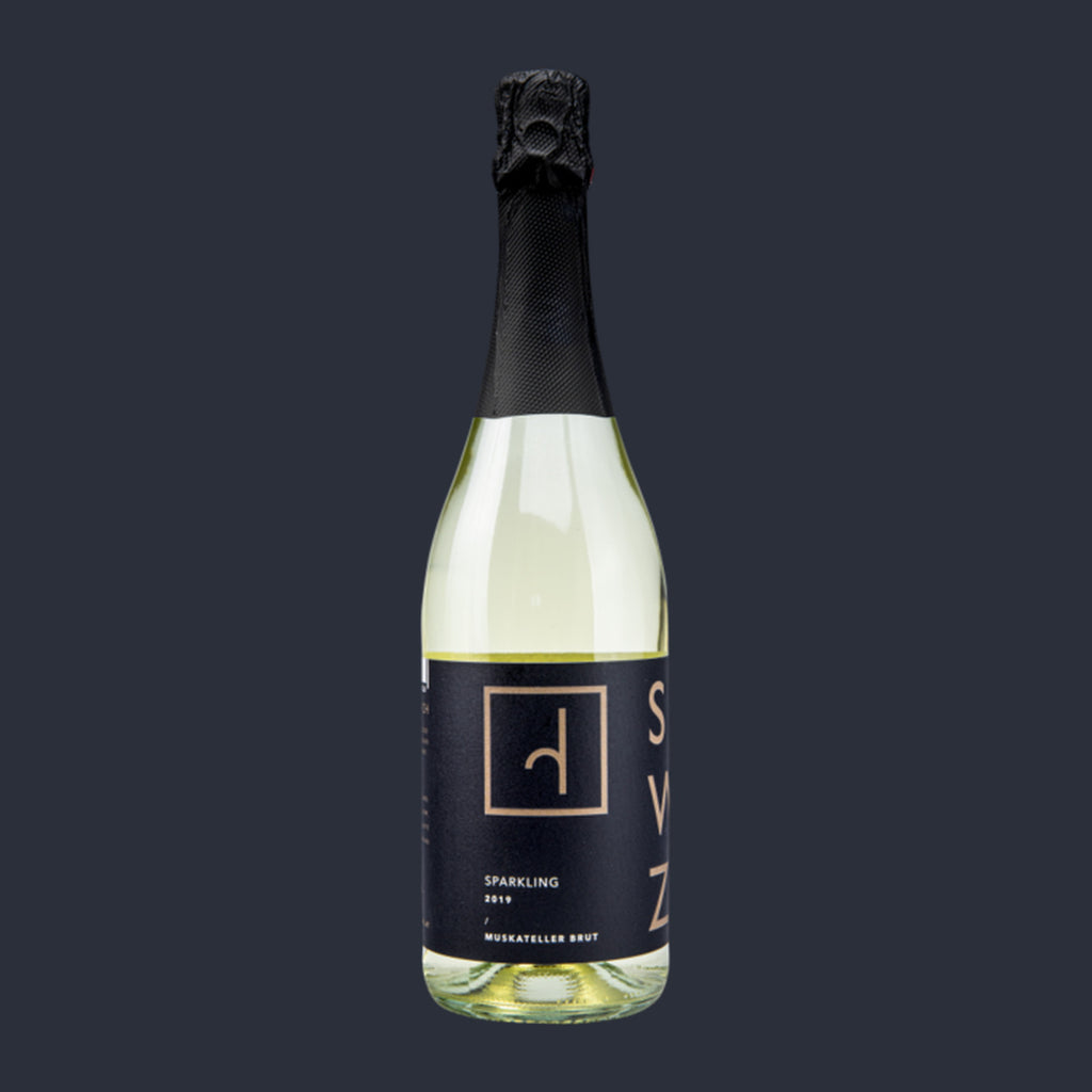 "Sparkling" WHITE 2025 – ganze Flasche auf Anthrazit