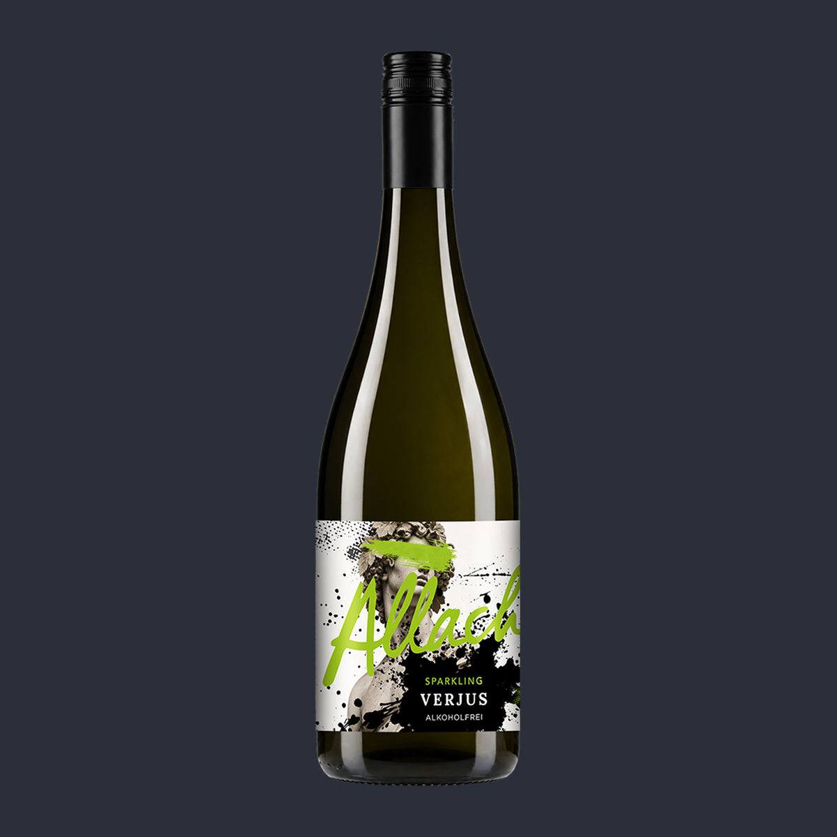 Sparkling Verjus Alkoholfrei 2026 – ganze Flasche auf Anthrazit