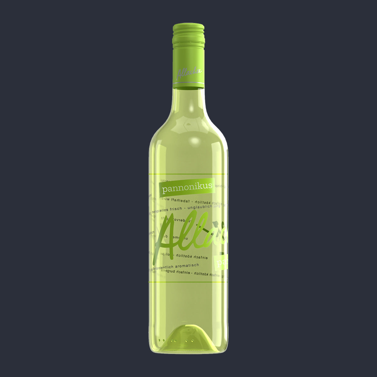 Pannonikus Qualitätswein 2026 – ganze Flasche auf Anthrazit