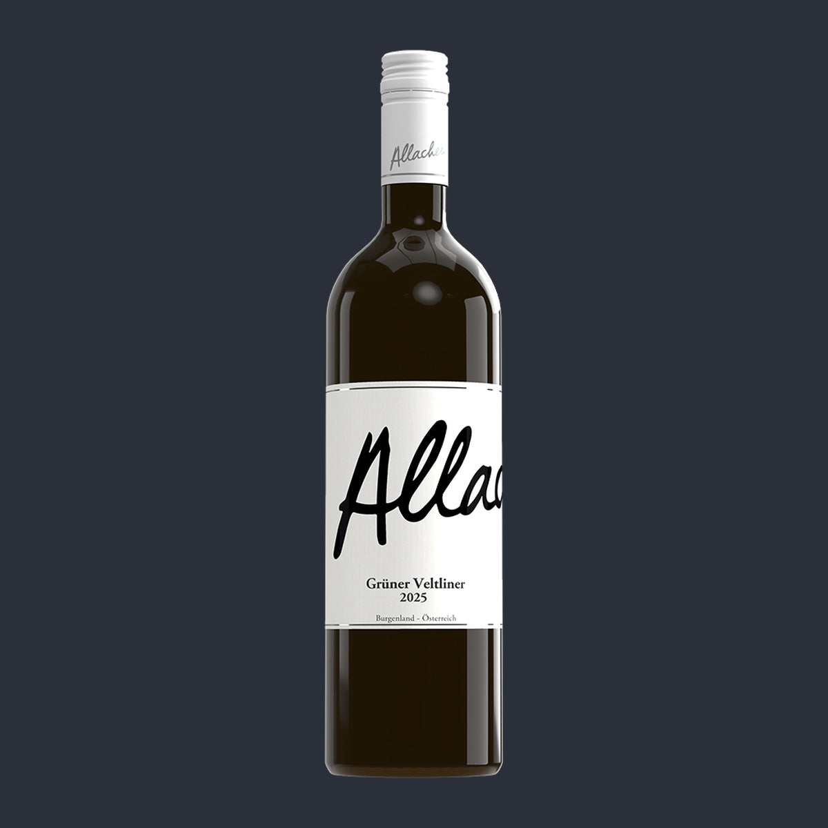 Grüner Veltliner Qualitätswein 2025 – ganze Flasche auf Anthrazit