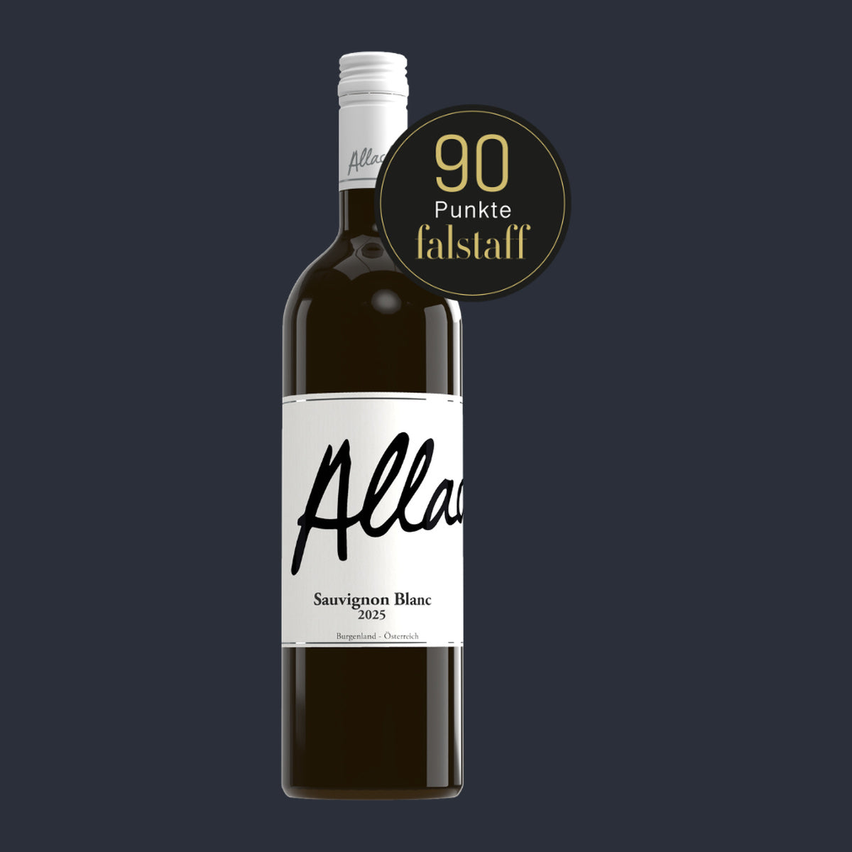 Sauvignon Blanc Qualitätswein 2025 – ganze Flasche auf Anthrazit