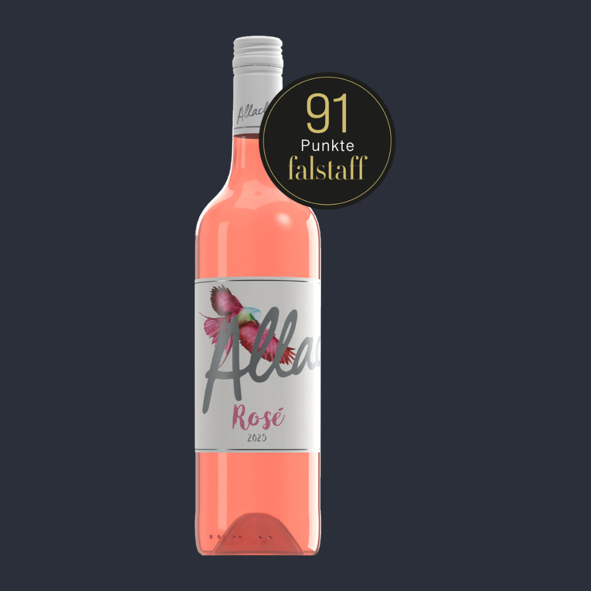 Rosé ZW Qualitätswein 2025 – ganze Flasche auf Anthrazit