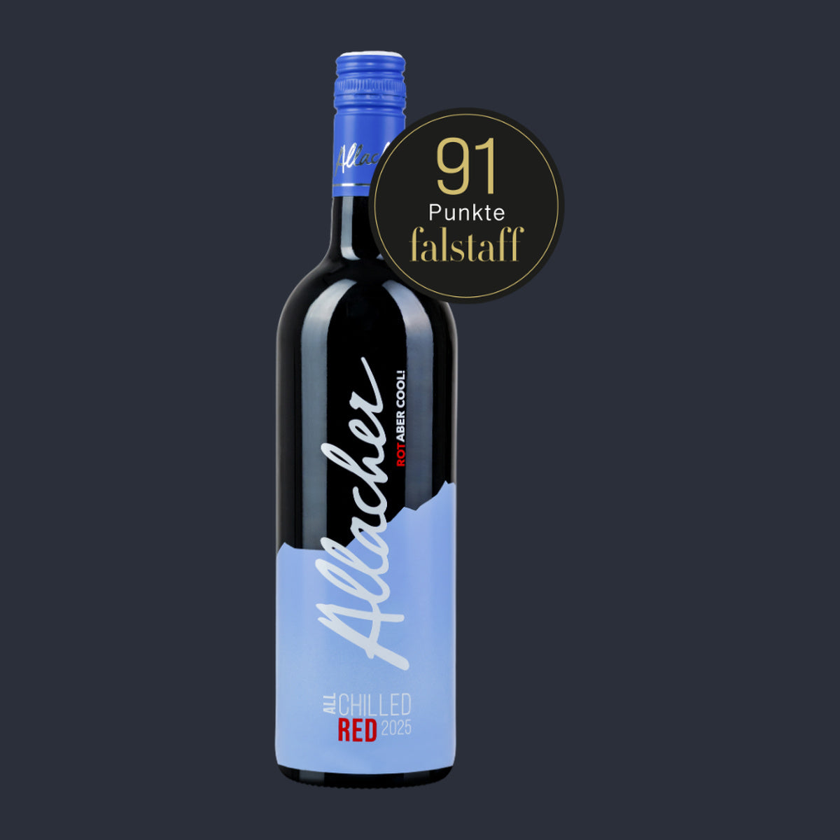 All Chilled Red Qualitätswein 2025 – ganze Flasche auf Anthrazit