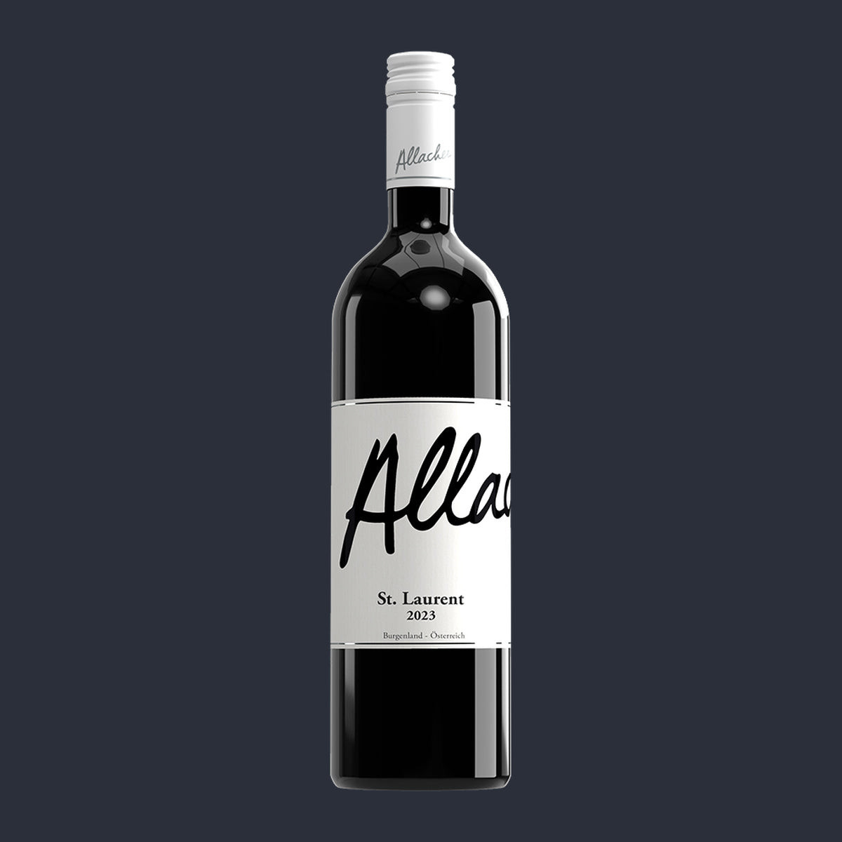 St. Laurent Qualitätswein 2023 – ganze Flasche auf Anthrazit
