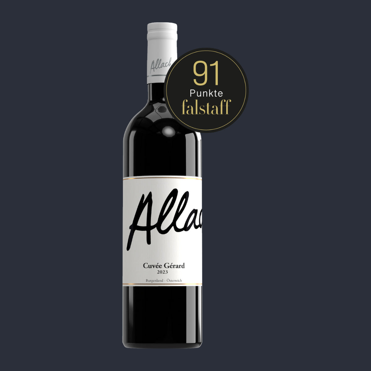 Cuvée Gérard ZW/BF Qualitätswein 2023 – ganze Flasche auf Anthrazit