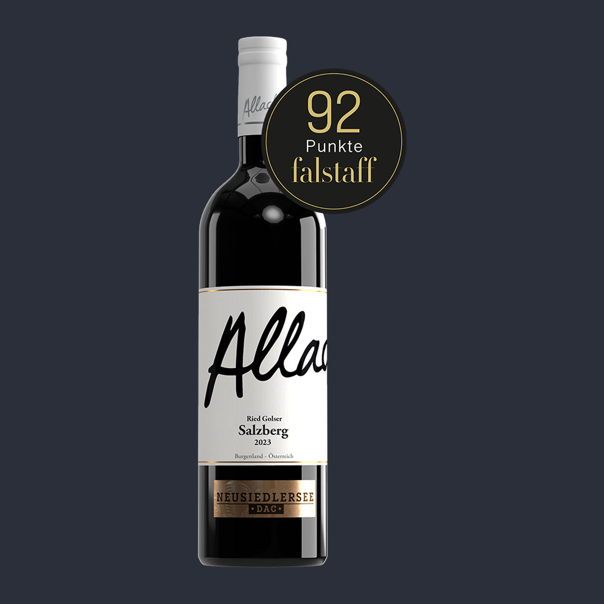 Salzberg ZW Qualitätswein 2023 – ganze Flasche auf Anthrazit